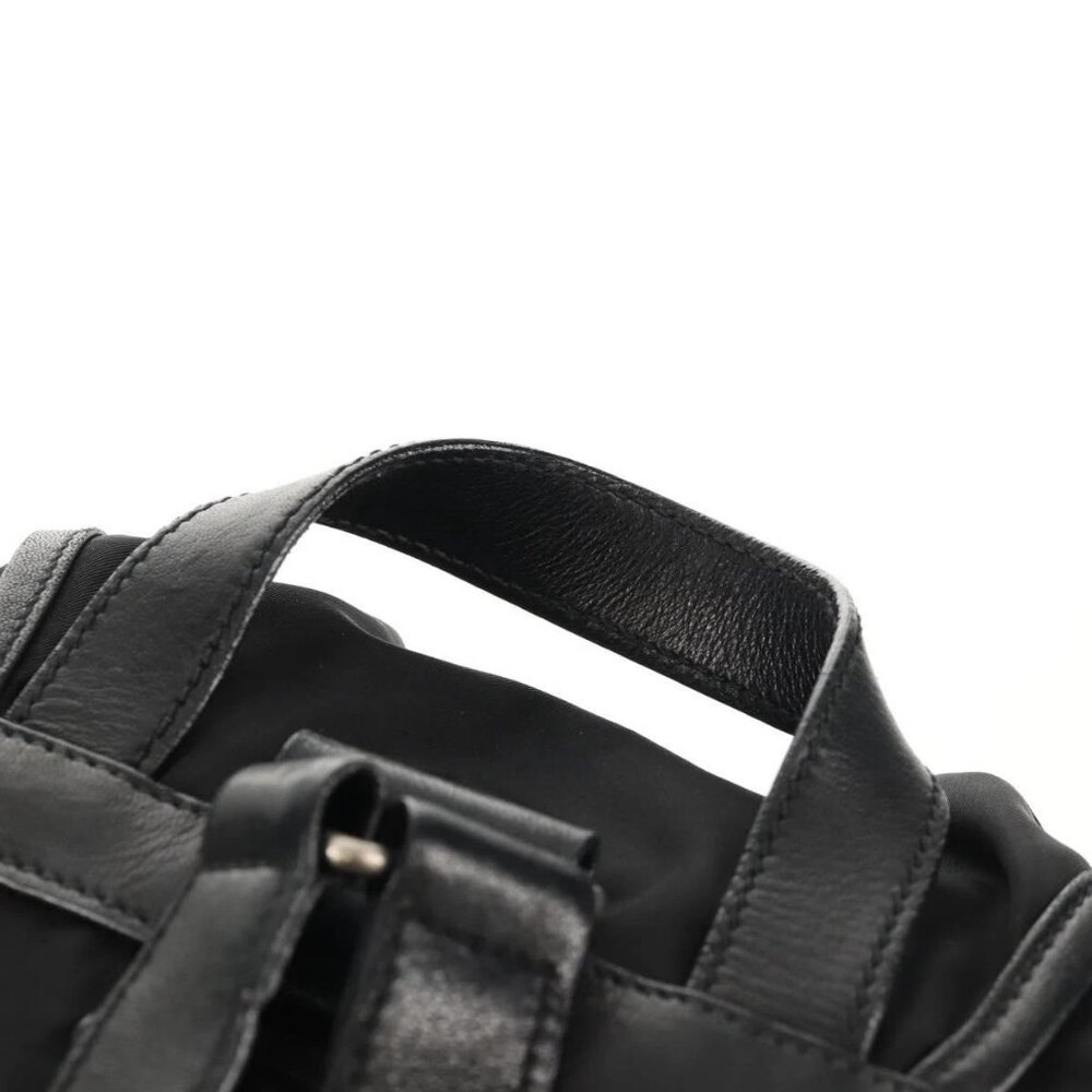 PRADA Backpack Nylon Leather Black Silver Auth - Picture 13 of 16